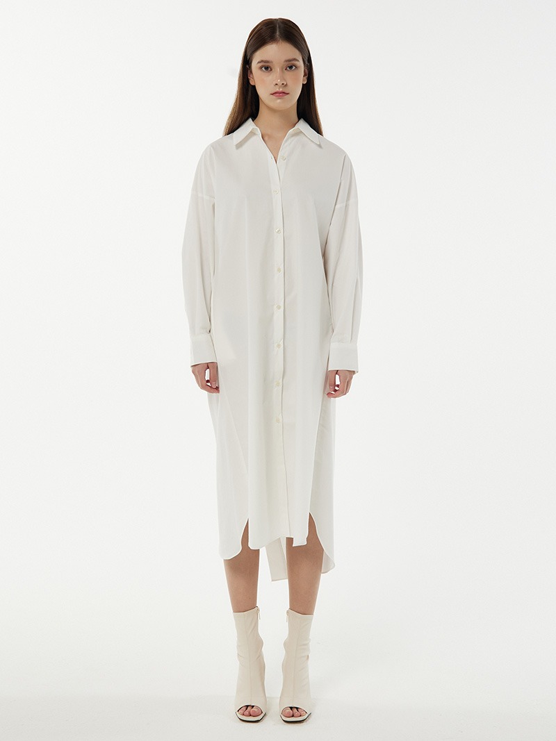 2022 S/S LOOK - Signature Long Shirt Dress_Ivory